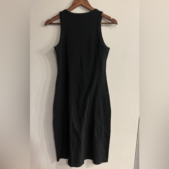 MOD REF Women’s Black Ribbed Sleeveless Stretch Midi Dress Size M - Picture 2 of 5
